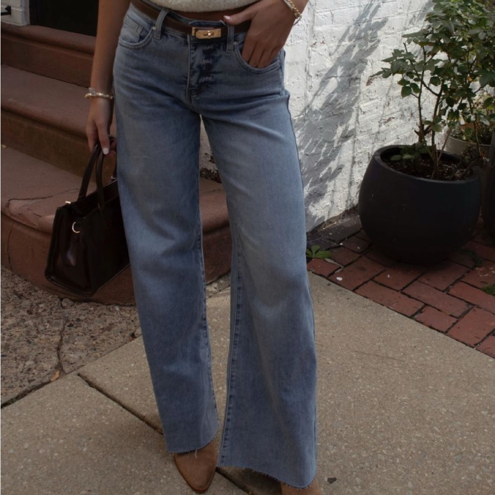 Zara High Rise Straight Leg Jeans